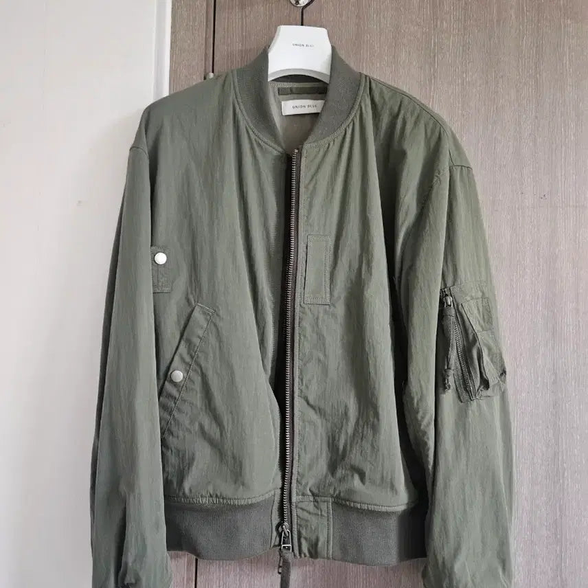 [BUNJANG] Union Blue Flight Bomber Jacket Khaki L / 유니온블루 플라이트봄버 카키 L