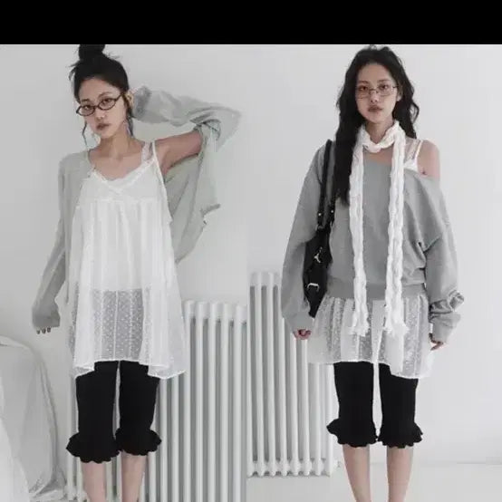 [BUNJANG] DailyZoo Layered Punching Strap Dress / 데일리쥬 흐앤 레이어드 펀칭 끈 원피스