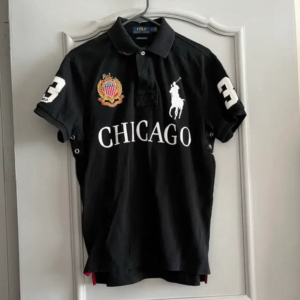 [BUNJANG] Polo Ralph Lauren Big Pony Chief Keef Chicago Collar T-Shirt / 폴로 랄프로렌 빅포니 치프키프 시카고 대장 카라티 반팔 티셔츠 m사이즈