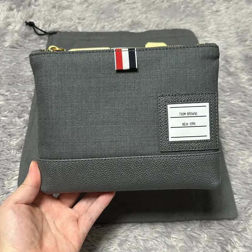 [BUNJANG] Thom Browne Twill Clutch Gray / [풀구성] 톰브라운 트윌 클러치 그레이