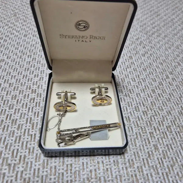 [BUNJANG] Stefano Ricci Cufflinks and Tie Clip Set / (정품) 스테파노리치 커프스 넥타이핀 세트