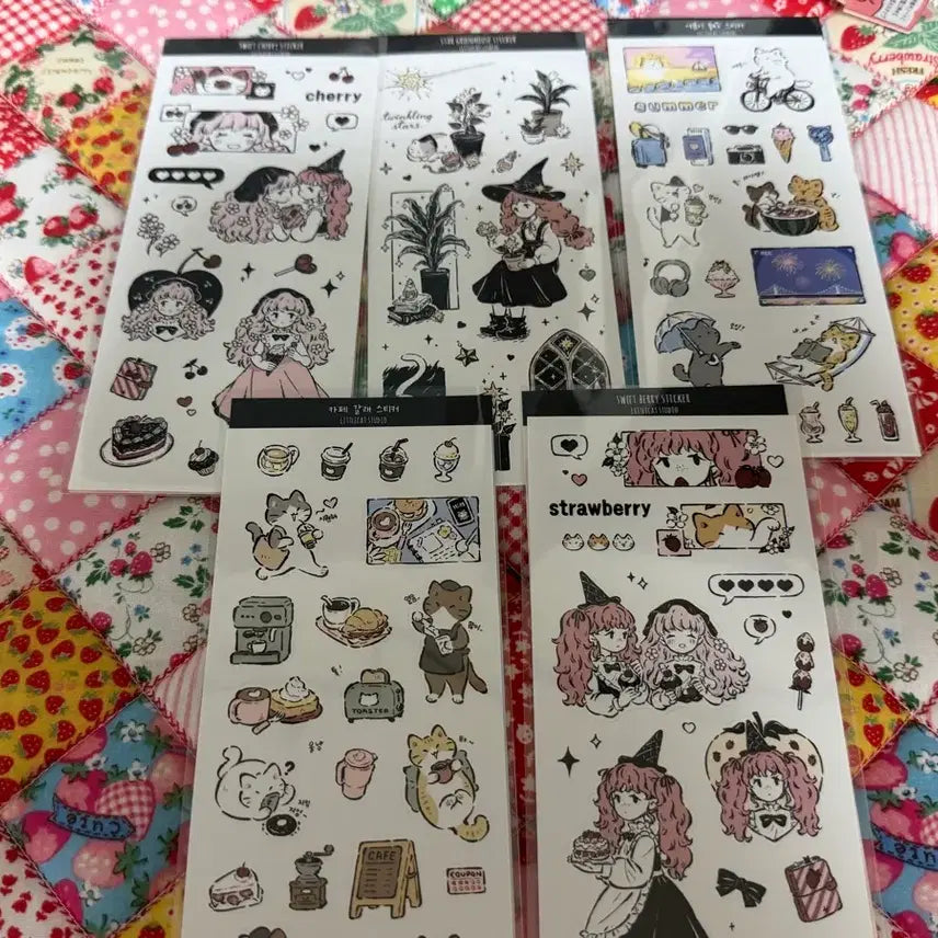 [BUNJANG] Little Cats Studio Sticker Bundle Set (5 Types) / 리틀캣스튜디오 스티커 5종 일괄