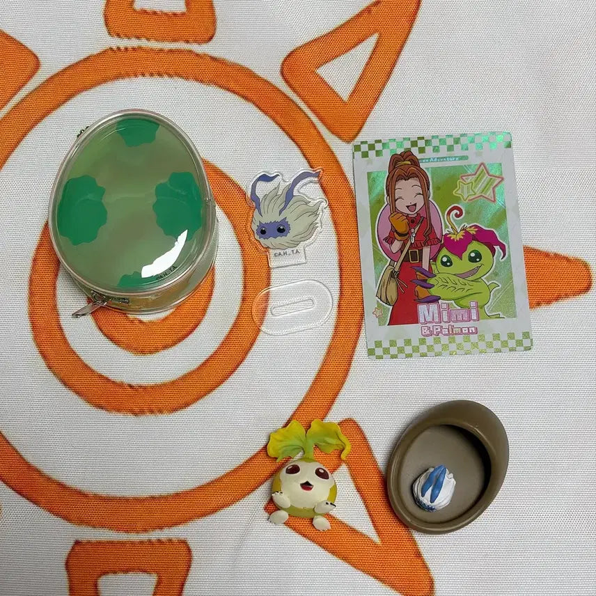 [BUNJANG] Digimon Palmon Digitama Coin Bag & Figure Bundle / 디지몬 - 팔몬 디지타마 코인백