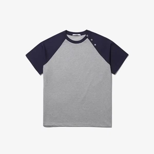 [BUNJANG] Yune Star Slit Raglan Tee - Navy / 유네 Star Slit Raglan Tee_[Navy]