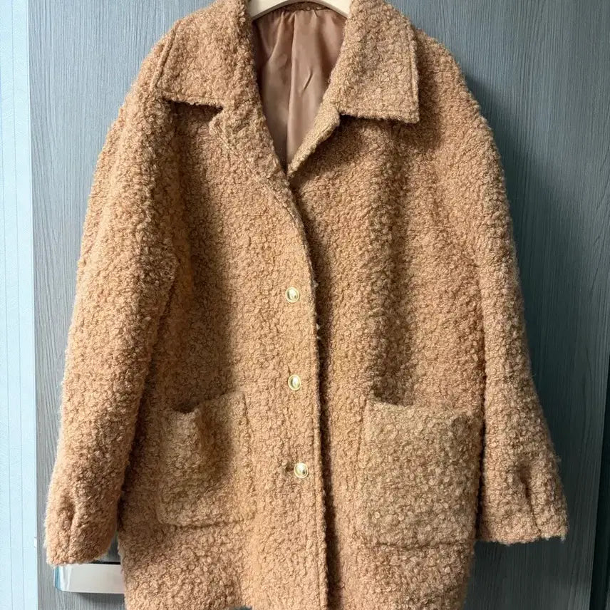 [BUNJANG] Camel Teddy Bear Coat / 카멜색 테디베어 코트
