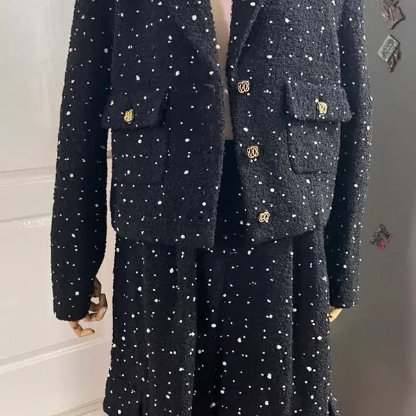 [BUNJANG] Number Project Black Tweed Setup Suit / 새상품)넘버프로젝트 블랙 트위드 셋업