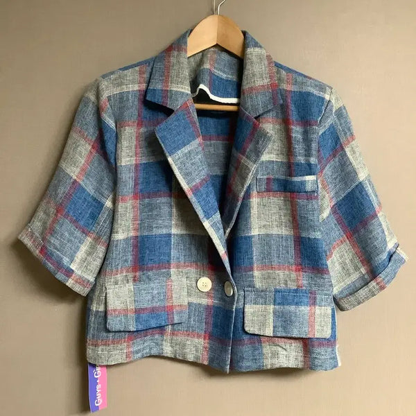 [BUNJANG] Urban Check Short Sleeve Jacket / (새상품) 어반체크자켓 반팔자켓 여름자켓