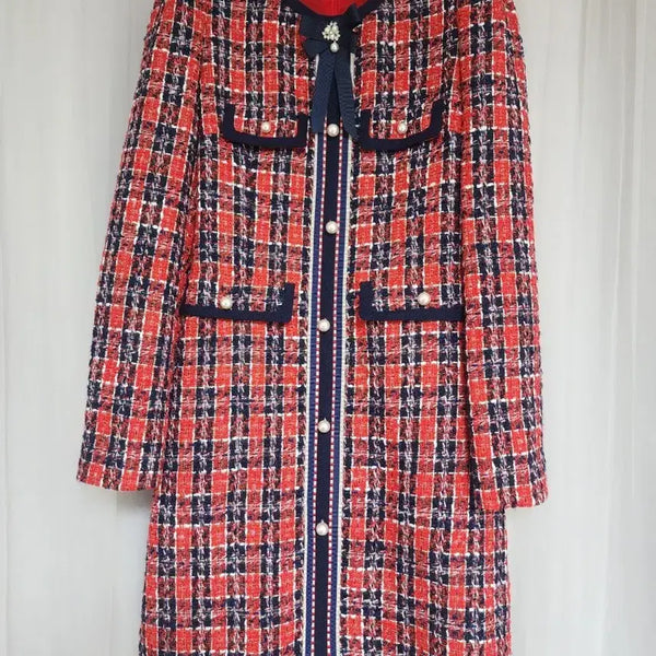 [BUNJANG] Satin Tweed Dress / SATIN 트위드 원피스
