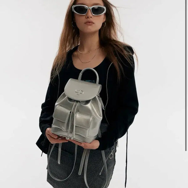 [BUNJANG] Christine Project Mini Backpack Silver / [크리스틴프로젝트] 미니 백팩 (실버)
