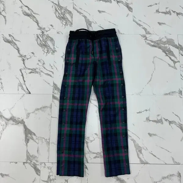 [BUNJANG] Palm Angels Side Snap Wool Checkered Track Pants / 팜엔젤스 사이드스냅 울 체크 트레이닝 팬츠