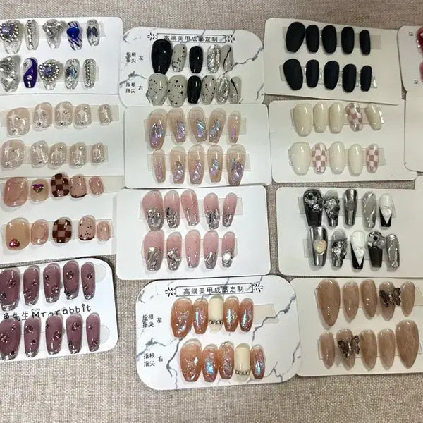 [BUNJANG] Handmade Nail Tips Set (20pcs, S Size) - Bundle / 수제 네일팁 20세트 일괄 (s size)