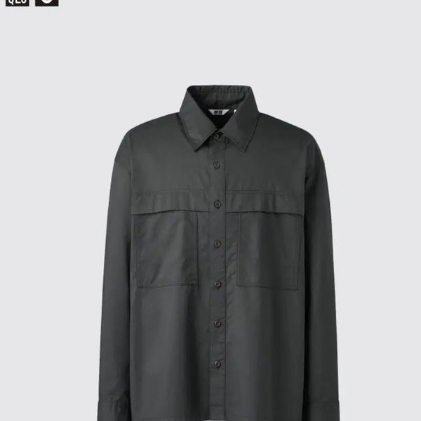 [BUNJANG] Uniqlo U Utility Oversized Shirt Dark Grey / 유니클로 U 유틸리티 오버사이즈 셔츠 다크그레이