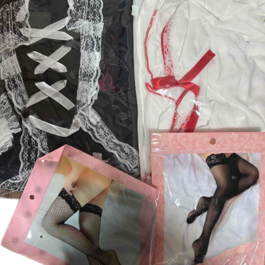 [BUNJANG] Maid Cosplay Costume Set / 메이드복 코스프레 의상 세트 (착샷)
