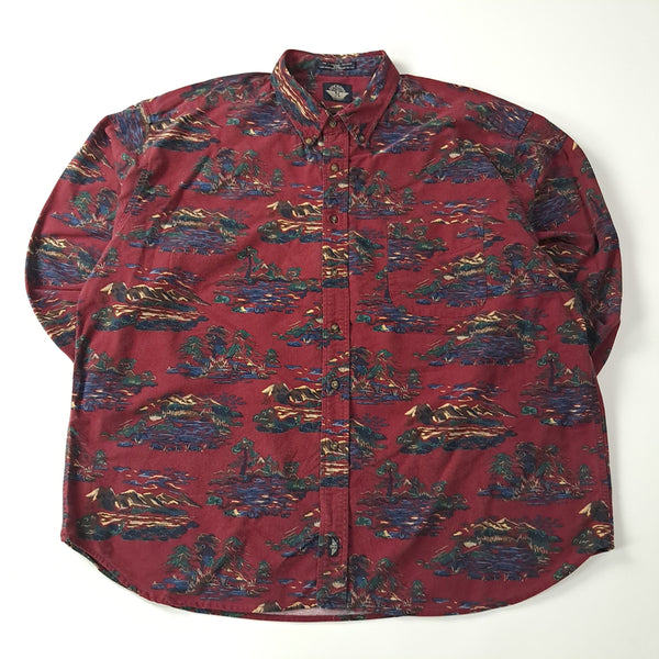 [BUNJANG] Levi's Dockers 1994 2XL "Mountain Landscape" Print Button-Down Shirt / CC006 2XL 리바이스 도커스 빅사이즈 90s 산수화 셔츠 남방
