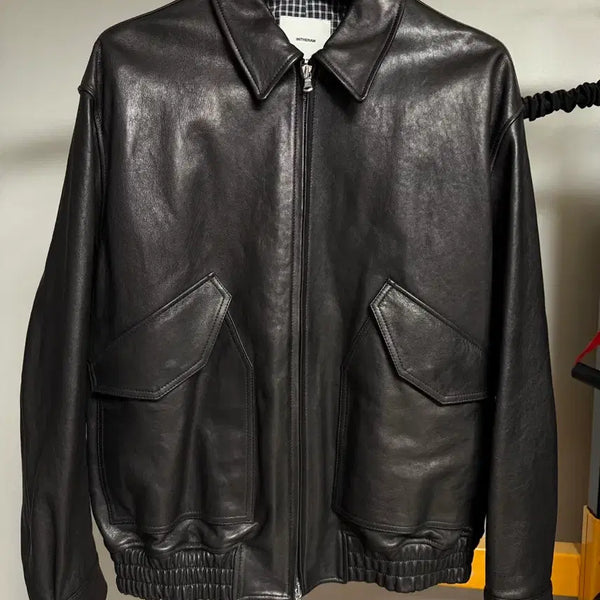 [BUNJANG] The Row Lambskin CWU Leather Jacket Black / [3] 인더로우 램 스킨 CWU 레더 자켓 블랙 새상품