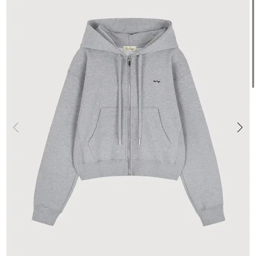 [BUNJANG] Low Sugar Logo Hoodie (Fleece Lined) - Grey / 로우슈가 로고 후디 기모 그레이 후드집업