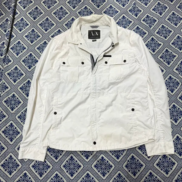 [BUNJANG] Giorgio Armani Quad Pocket Nylon White Jacket / 아르마니 쿼드포켓 나일론 화이트 자켓