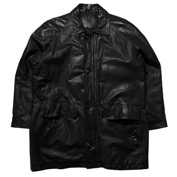 [BUNJANG] Marshal Single Leather Car Coat Jacket Black / [L-XL] Marshal 싱글 레더 카코트 자켓 블랙