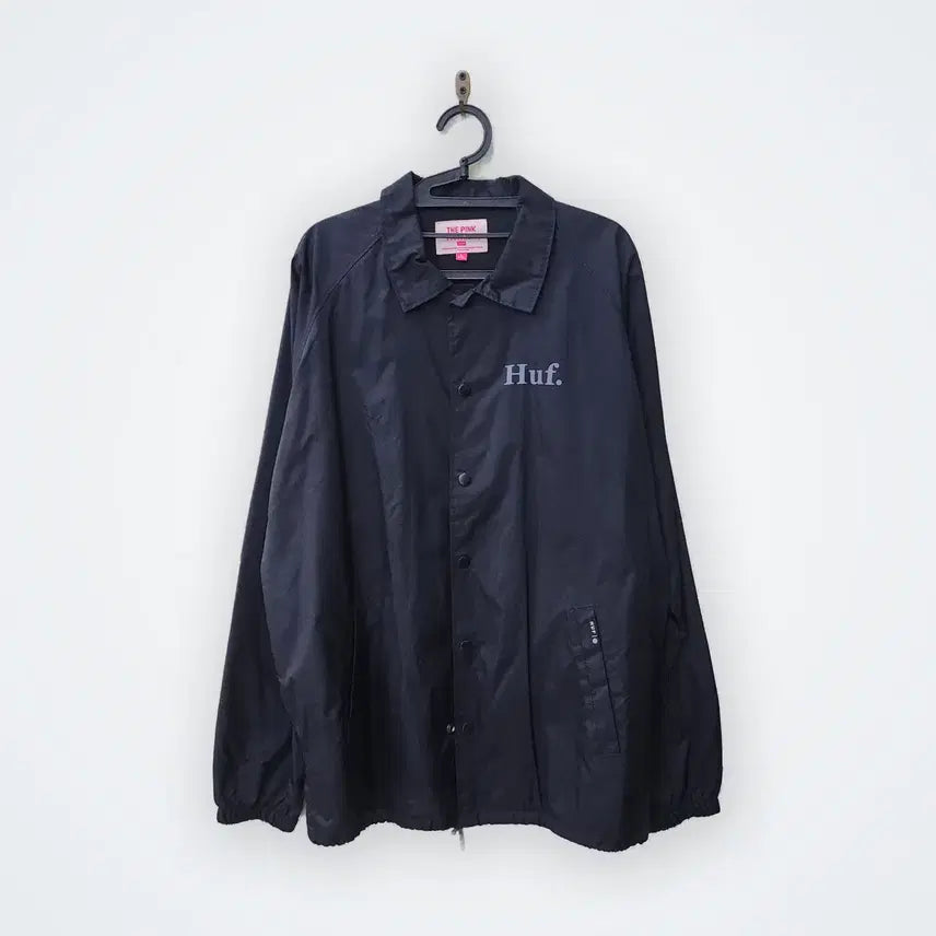 [BUNJANG] HUF Logo Embroidered Jacket Black / [L] HUF 로고 자수 자켓 블랙