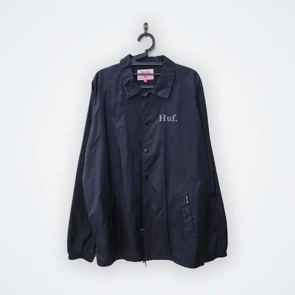 [BUNJANG] HUF Logo Embroidered Jacket Black / [L] HUF 로고 자수 자켓 블랙