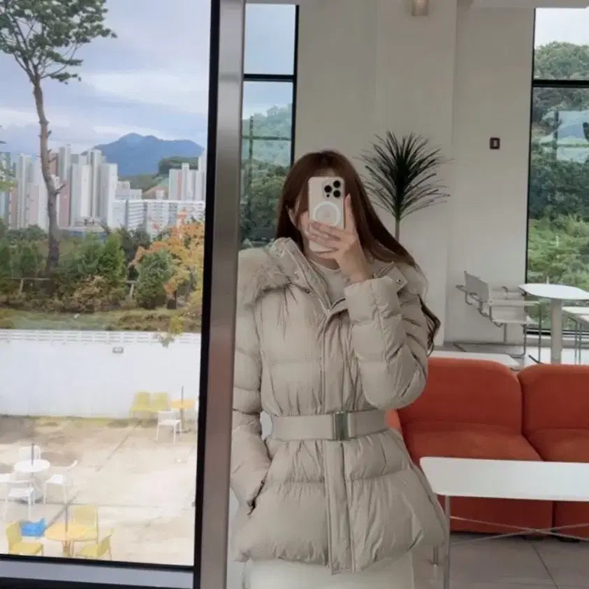 [BUNJANG] The J New Fox Fur Short Padding Beige / 더블제이 신상 폭스퍼 숏패딩 베이지