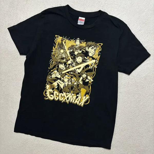 [BUNJANG] Japanese Vintage Black Anime Graphic T-Shirt / 일본빈티지 블랙 애니 그래픽 반팔 티셔츠