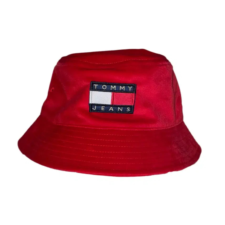 [BUNJANG] Tommy Jeans Suede Bucket Hat Red / 미사용품 타미진스 정품 스웨이드 버킷햇 레드