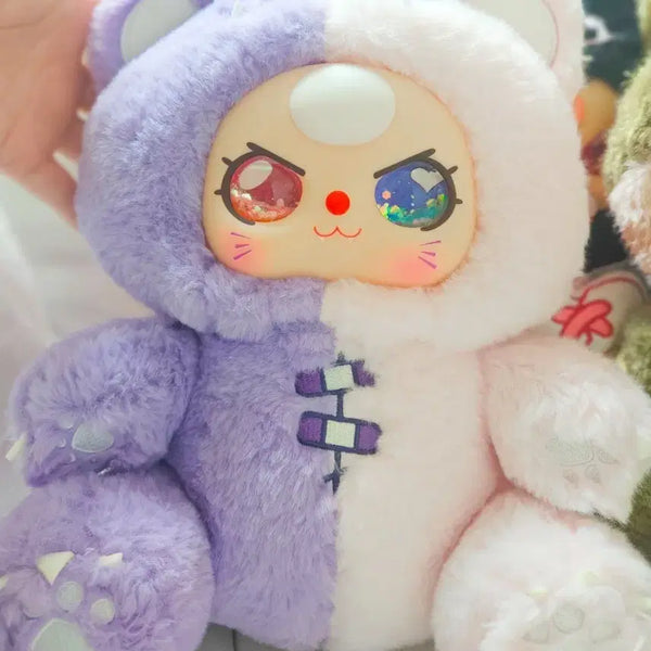 [BUNJANG] Samul Chanmi Baby Threes Odd Eye 400% Pink & Purple Vinyl Figure / 사무엘 폭력곰 400 핑크보라 반반 베이비쓰리 오드아이