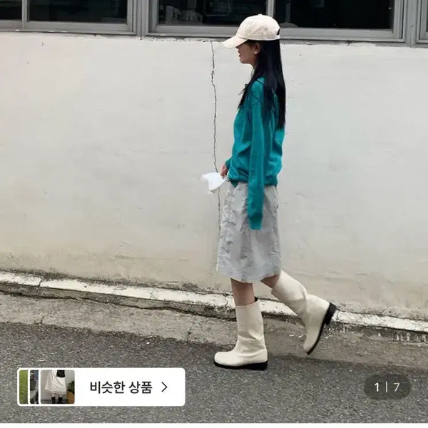 [BUNJANG] Haute You Midi Skirt Grey / 새제품) 하우유 미디스커트 그레이