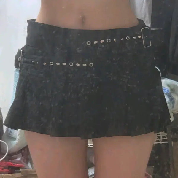 [BUNJANG] Y2K Low-Rise Black Mini Skirt / y2k 타오바오 로우라이즈 블랙 미니스커트 편택포가격