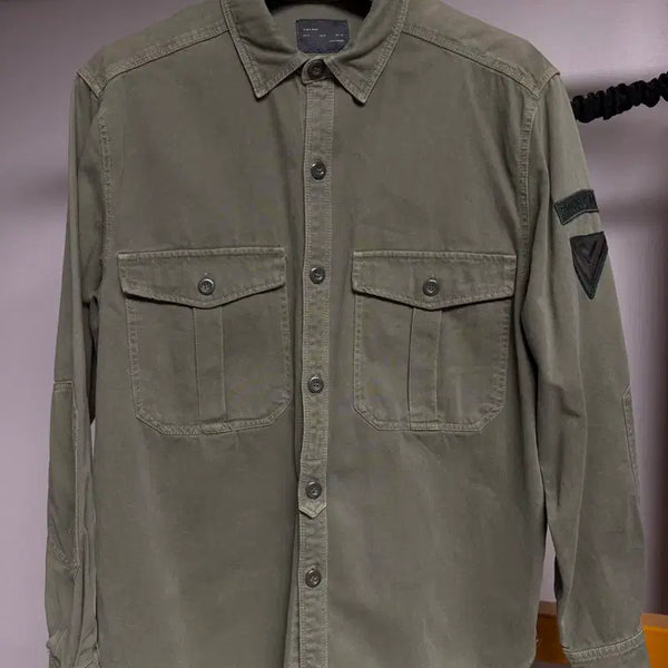 [BUNJANG] Zara Heavy Cotton Shirt Olive Size 100 / [100사이즈] 자라 헤비코튼 셔츠 올리브 미사용 새상품