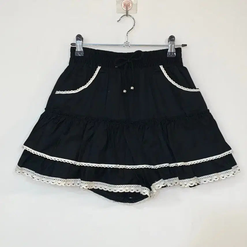 [BUNJANG] Black Frill Culottes Shorts / 블랙 프릴 숏팬츠 큐롯