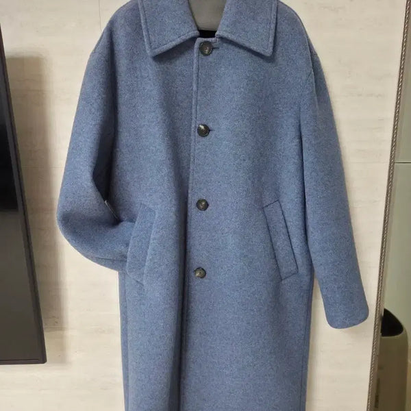[BUNJANG] System Long Coat Blue Size 100 / 시스템 롱 코트 블루 100