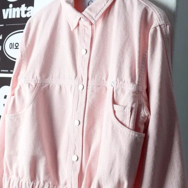 [BUNJANG] Clue To Zip-Up Windbreaker Denim Trucker Jacket Pink / (F) 클루투 집업 바람막이 점퍼자켓 트러커 청 데님 핑크-H38506