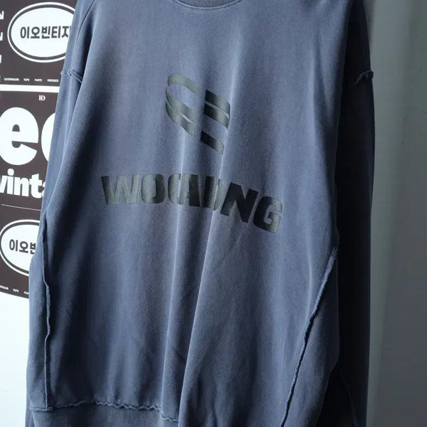 [BUNJANG] WOOALONG Sweatshirt T-Shirt Spray Cut Pigment Dye / (L-2XL) 우알롱 맨투맨 티셔츠 스프레이 절개 피그먼트-H38522