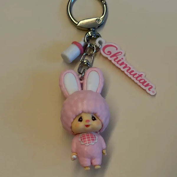 [BUNJANG] Monchhichi Friends Chimutan Rabbit Keyring / 몬치치 프랜즈 키링 치무탄 토끼 키링