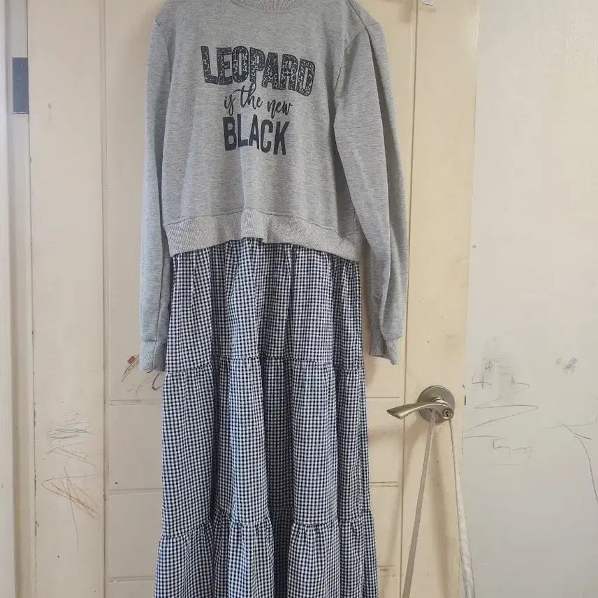 [BUNJANG] Checkered Frill Long Dress / 체크무늬 프릴 원피스 롱 원피스