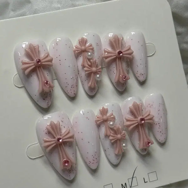 [BUNJANG] Handmade Nail Tips - Size M (2.5cm Length) / 수제네일팁 M(2.5cm)