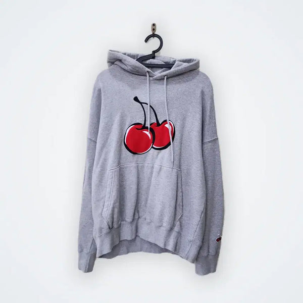 [BUNJANG] KIRSH Cherry Print Hoodie Grey / [1] KIRSH 체리 프린트 후드 그레이