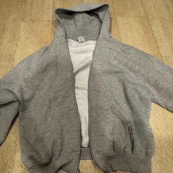 [BUNJANG] Russell Vintage Zip-Up Hoodie Gray / 러셀 빈티지 후드집업 그레이