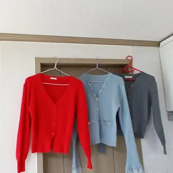 [BUNJANG] Women's Long Sleeve Knit Cardigan Set (3-Piece) / (3개세트)새상품 여자 가디건 3개 니트 긴팔 가디건