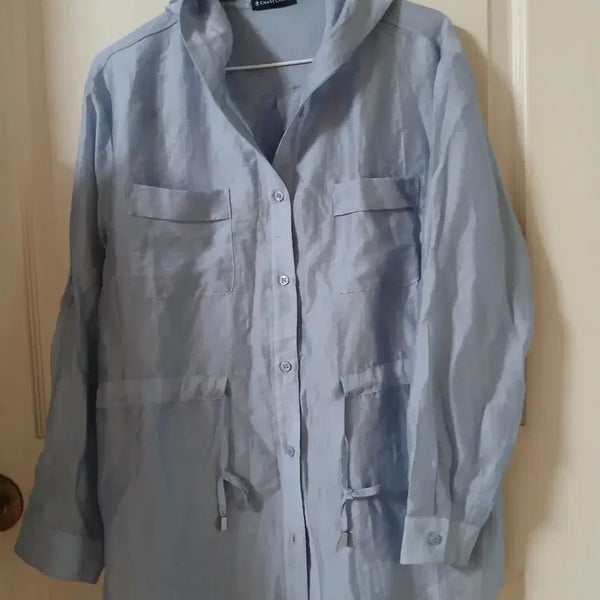[BUNJANG] Hooded Windbreaker Shirt Blue / 후드   바람막이  셔츠 블루
