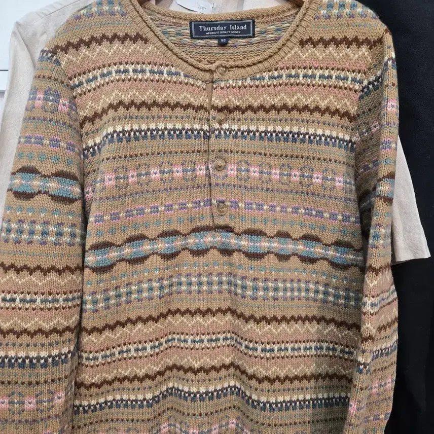 [BUNJANG] Thursday Island Pattern Knit Beige 95 / Thursday Island 패턴 니트 베이지 95