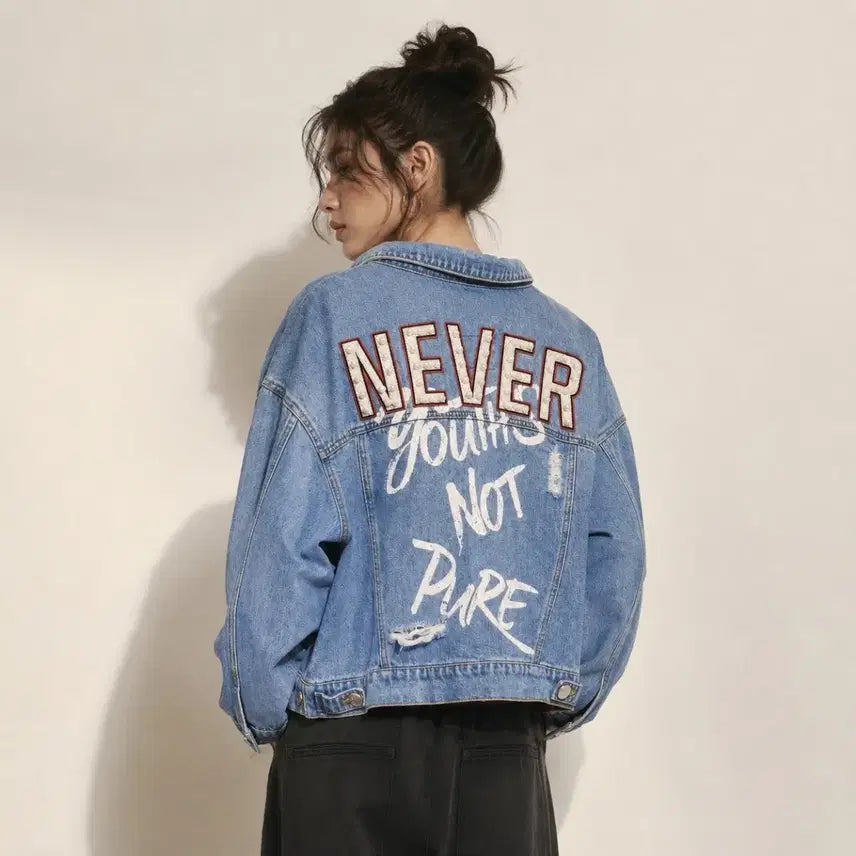 [BUNJANG] Egoist Oversized Denim Jacket Women's / 에고이스트 오버핏 청자켓 여자 55 작년한철착용