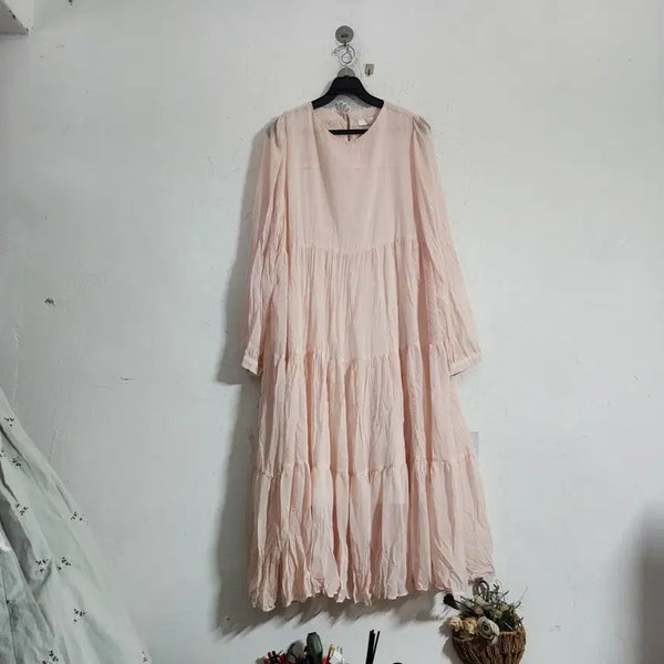 [BUNJANG] Chiffon Ruffle Dress Pink / 쉬폰여성 캉캉 원피스 핑크