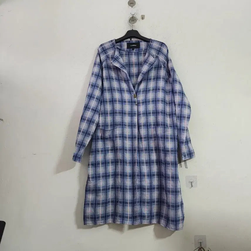 [BUNJANG] Check Pattern Long Shirt Jacket / 체크 패턴 롱 셔츠자켓