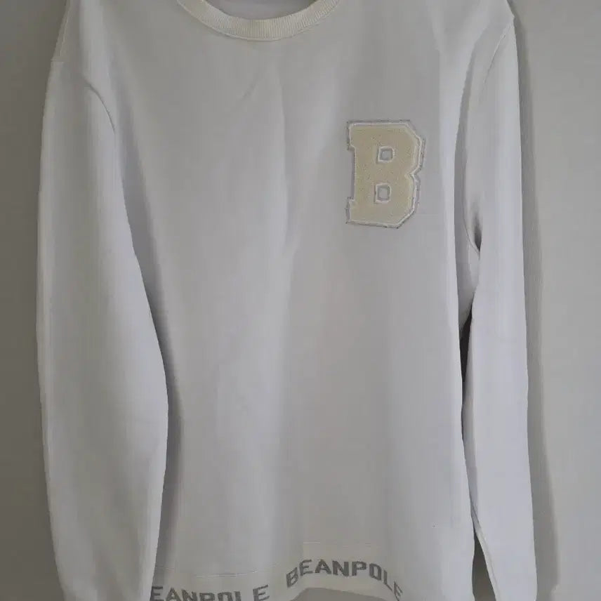 [BUNJANG] Beanpole Sweatshirt White B Patch / 빈폴 맨투맨 흰색 B 패치