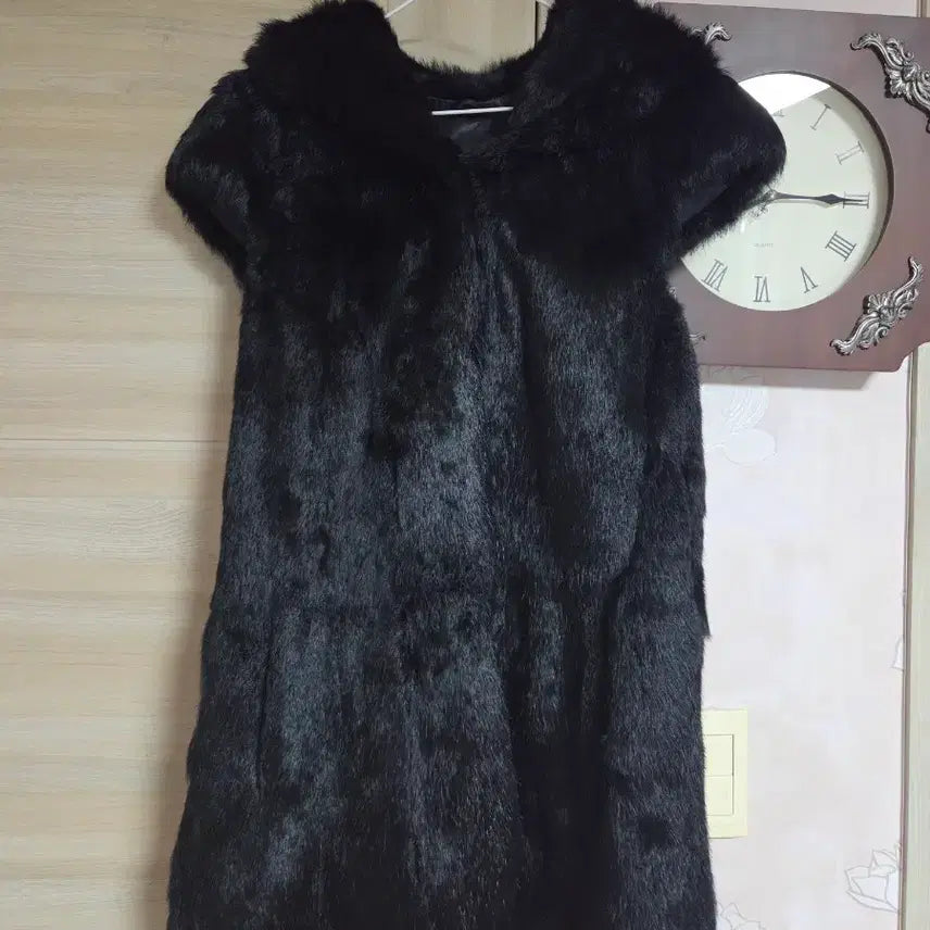 [BUNJANG] Rabbit Fur Hooded Long Vest / 토끼털 후드 롱 베스트