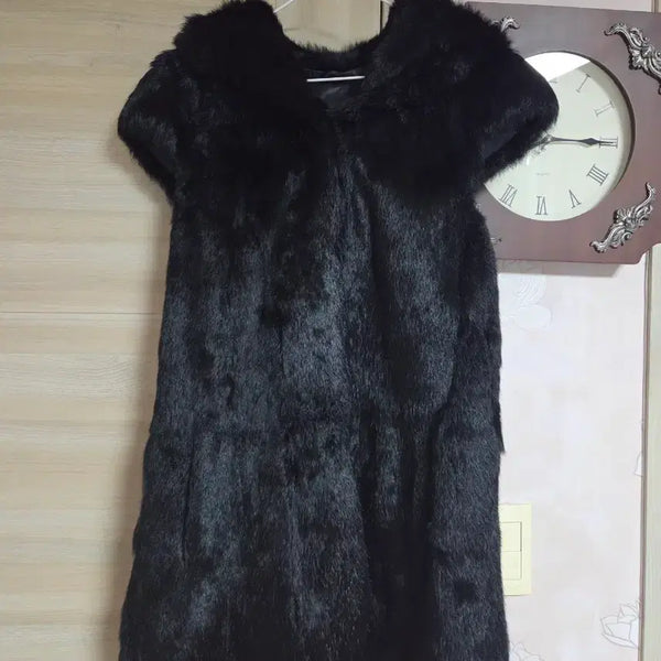 [BUNJANG] Rabbit Fur Hooded Long Vest / 토끼털 후드 롱 베스트