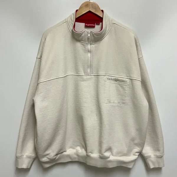 [BUNJANG] Supreme 22FW Washed Half Zip Pullover (Ivory, Large) / [남자-L]Supreme 슈프림 22FW 워시드 하프 집 풀오버